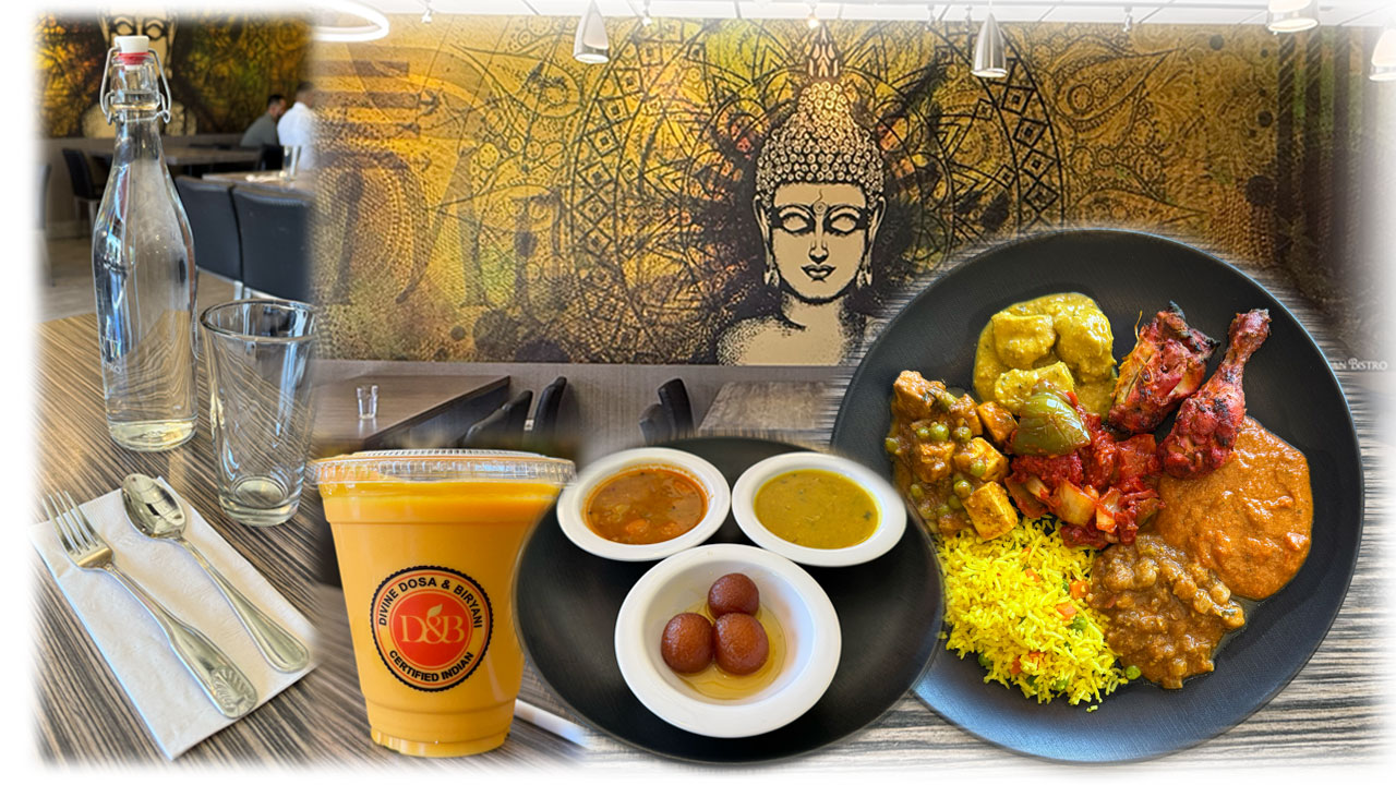 Mint Indian Bistroの料理とマンゴーラッシー